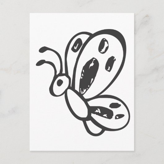 Schmetterling im Schwarz-Weiß-Bild Postkarte (Vorderseite)