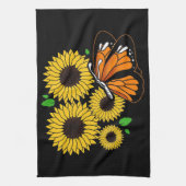 Schmetterling im Sonnenblumengarten Geschirrtuch (Vertikal)