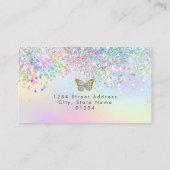 Schmetterling Imitate Pastellfarben Glitzer Visitenkarte (Rückseite)