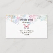Schmetterling Imitate Pastellfarben Glitzer Visitenkarte (Rückseite)