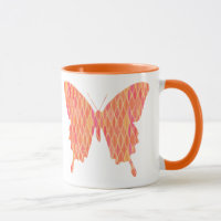 Schmetterling in abstrakten Druckfarben - Orangetö