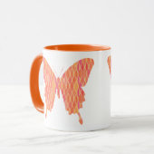 Schmetterling in abstrakten Druckfarben - Orangetö Tasse (Vorderseite Links)