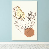 Schmetterling in Beige und Brown Leinwanddruck (Insitu (Holzboden))
