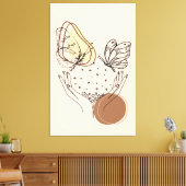 Schmetterling in Beige und Brown Leinwanddruck (Insitu (Wohnzimmer))