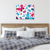 Schmetterling in Blau und Rosa Leinwanddruck (Insitu (Schlafzimmer))