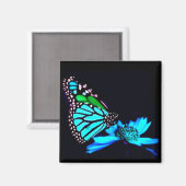 Schmetterling in blauem Licht Magnet (Vorderseite/Rückseite)