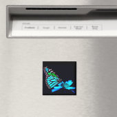 Schmetterling in blauem Licht Magnet (In Situ (Geschirrspüler))