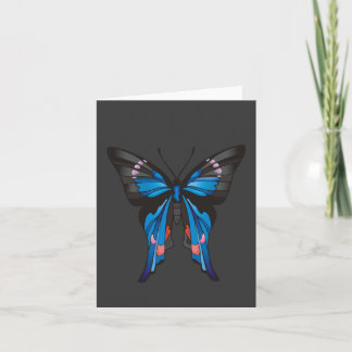 Schmetterling in blauem Notecard Karte