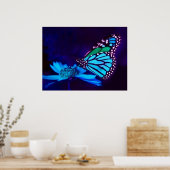 Schmetterling in blauem Poster (Küche)