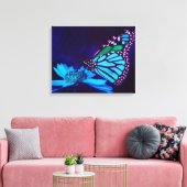 Schmetterling in Blue Light Canvas Print Leinwanddruck (Insitu (Wohnzimmer))
