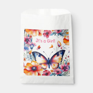 Schmetterling in Blume Mädchendusche Geschenktütchen