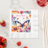 Schmetterling in Blume Mädchendusche Serviette (Beispiel)