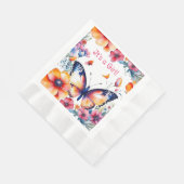 Schmetterling in Blume Mädchendusche Serviette (Ecke)