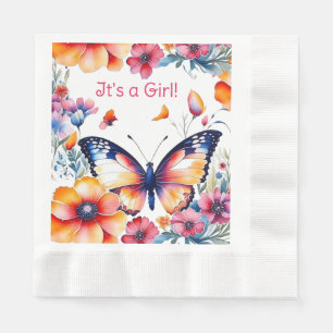 Schmetterling in Blume Mädchendusche Serviette