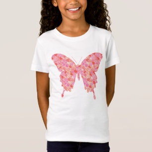 Schmetterling in Blume - rosa, orange T-Shirt