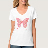 Schmetterling in Blume - rosa, orange T-Shirt (Vorderseite)