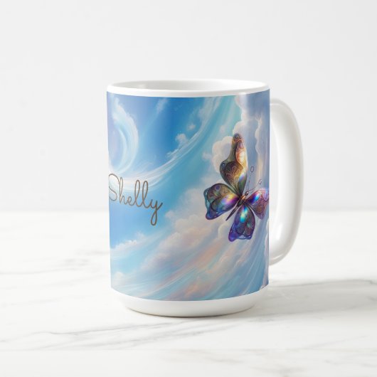 Schmetterling in den Wolken Kaffeetasse (VorderseiteRechts)