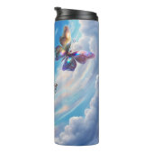 Schmetterling in den Wolken Thermosbecher (Nach rechts gedreht)