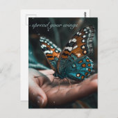Schmetterling in der Hand anpassbar Postkarte (Vorne/Hinten)