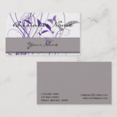 Schmetterling in der lila und grauen visitenkarte (Vorne/Hinten)
