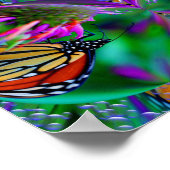 Schmetterling in einer Blase Abstrakter Natur Kuns Poster (Ecke)