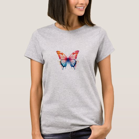 Schmetterling in Farbe T-Shirt (Vorderseite)