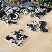 Schmetterling in Fenster Puzzlespiel Puzzle (Seite)