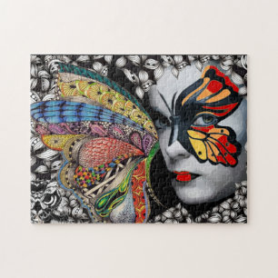 Schmetterling in Fenster Puzzlespiel Puzzle