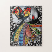 Schmetterling in Fenster Puzzlespiel Puzzle (Vertikal)