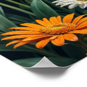 Schmetterling in Flammen Fantasie weiße Kamillenku Poster (Ecke)