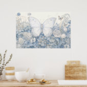 Schmetterling in Gartenbildern Poster (Küche)