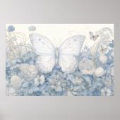 Schmetterling in Gartenbildern Poster (Vorne)
