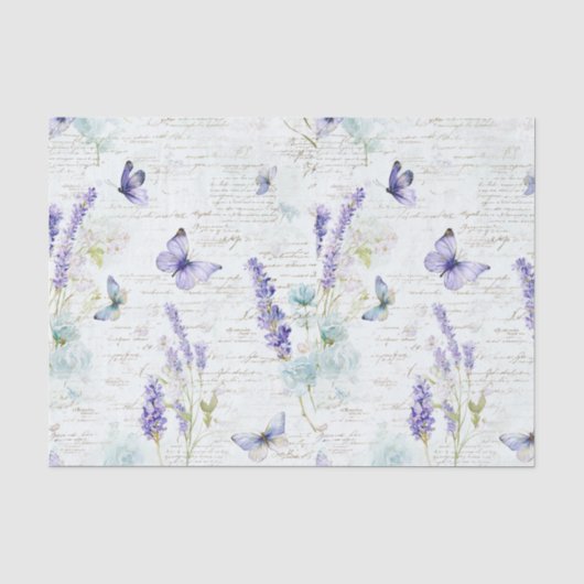 Schmetterling in Lavendel Seidenpapier (Vorderseite)