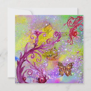 SCHMETTERLING IN LILA FUNKEN Elegante Hochzeitsfei Einladung