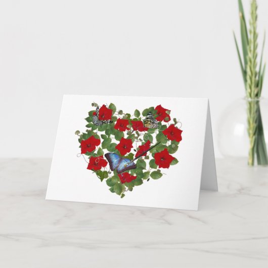 Schmetterling in Petunia Herz gestrichen Karte (Vorderseite)