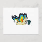 Schmetterling in Reading mit Buch Postkarte (Vorderseite)