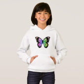 Schmetterling in Regenbogenfarben Hoodie (Vorne ganz)
