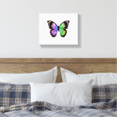 Schmetterling in Regenbogenfarben Leinwanddruck (Insitu (Schlafzimmer))
