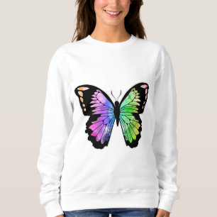 Schmetterling in Regenbogenfarben Sweatshirt