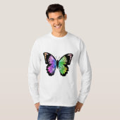 Schmetterling in Regenbogenfarben T-Shirt (Vorne ganz)