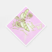 Schmetterling in Rosa, Zitrone und Limette Serviette (Ecke)