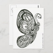 Schmetterling in Schwarz/Weiß, 2009 Postkarte (Vorne/Hinten)