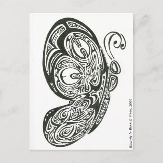 Schmetterling in Schwarz/Weiß, 2009 Postkarte