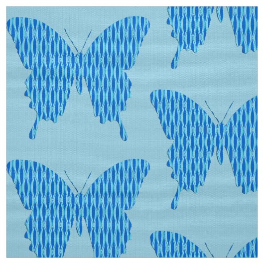 Schmetterling in Tapeten - Blau Stoff (Muster)