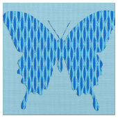 Schmetterling in Tapeten - Blau Stoff (Nahaufnahme)