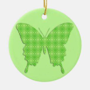 Schmetterling in Tapeten - Kalkgrün Keramik Ornament