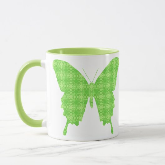 Schmetterling in Tapeten - Kalkgrün Tasse (Links)