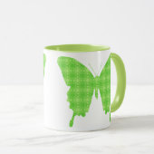 Schmetterling in Tapeten - Kalkgrün Tasse (VorderseiteRechts)