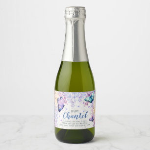 Schmetterling, individuelles Mini-Wein-Champagnerl Schaumweinetikett
