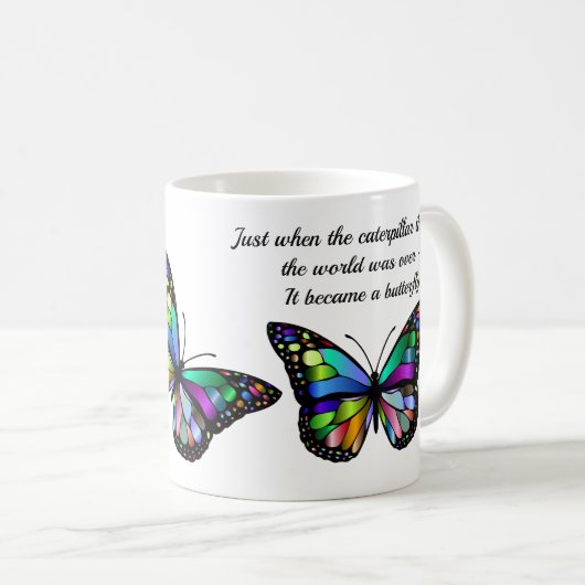 Schmetterling-Inspiration Kaffeetasse (VorderseiteRechts)